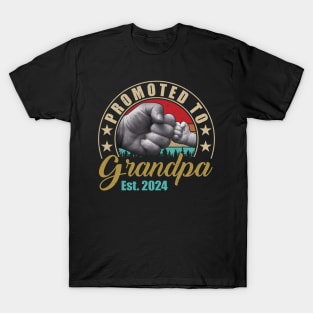 Promoted To Grandpa Est 2024 Fathers Day New Grandpa T-Shirt